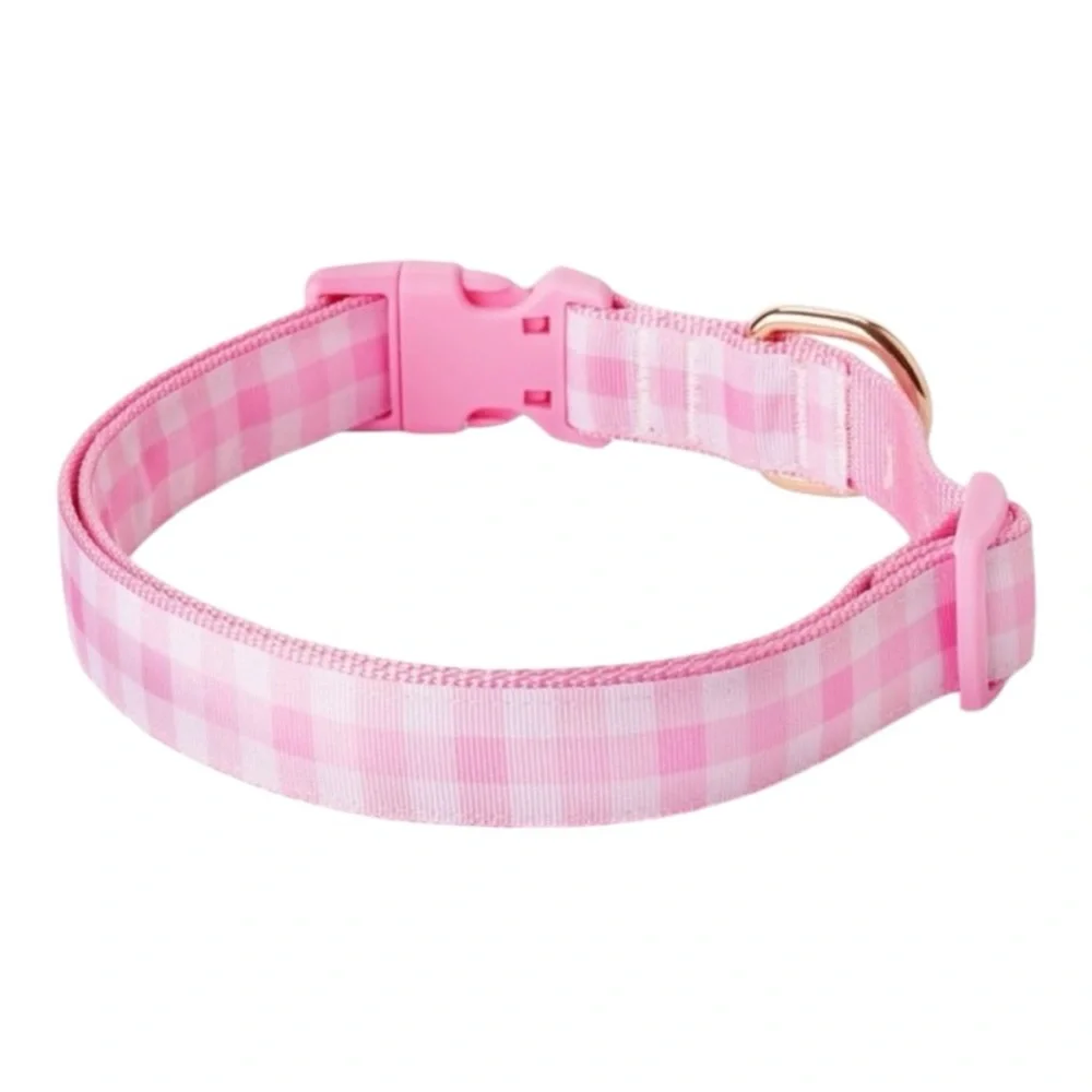 Stoney Clover Lane LIMITED EDITION Extra Large Pink Gingham Dog Collar